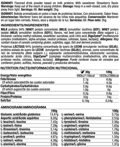 Isowhey - 2kg - Fresa - Proteína De Aislado De Suero Isolate - Quamtrax_5