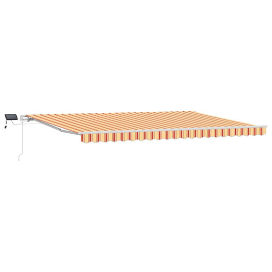 Toldo Retráctil Amarillo Y Naranja 500 X 300 Cm Tela Y Aluminio_0