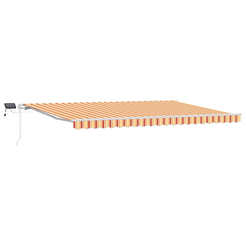 Toldo Retráctil Amarillo Y Naranja 500 X 350 Cm Tela Y Aluminio_0
