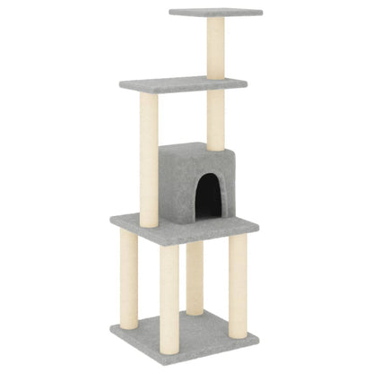 Vidaxl Rascador Para Gatos Con Postes De Sisal Gris Claro 105 Cm_0