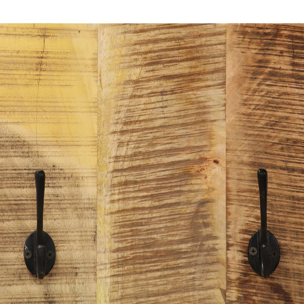 Percheros De Pared 2 Uds Madera Maciza De Mango 36x110x3 Cm_4