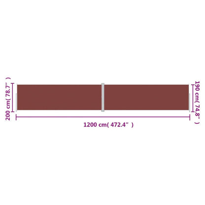Vidaxl Toldo Lateral Retráctil Marrón 200x1200 Cm_2
