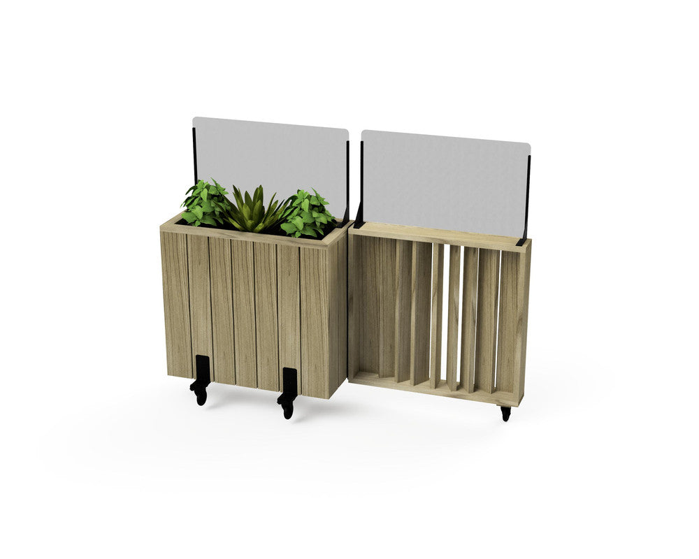 Kit Jardinera Alta De Madera Con Barandilla Y Cortavientos 40 Cm 75x34x80 Cm Hortalia_0