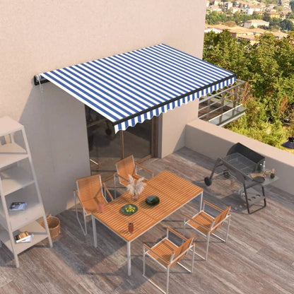 Toldo Automático Retráctil Azul Y Blanco 400x350 Cm_1