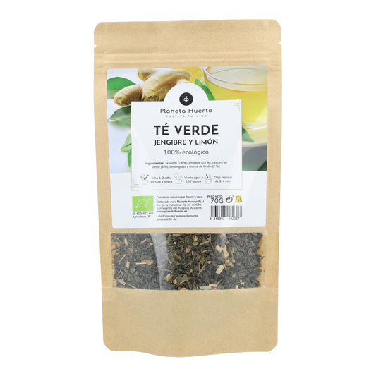 Té verde jengibre y limón ECO Planeta Huerto 70g