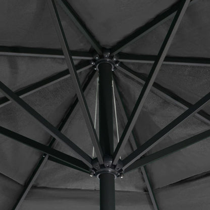 Vidaxl Sombrilla De Jardín Palo De Aluminio Gris Antracita 600 Cm_4