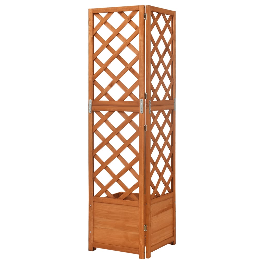 Jardinera De Enrejado De Esquina Madera Abeto 40x40x150 Cm_2