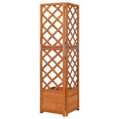 Jardinera De Enrejado De Esquina Madera Abeto 40x40x150 Cm_2