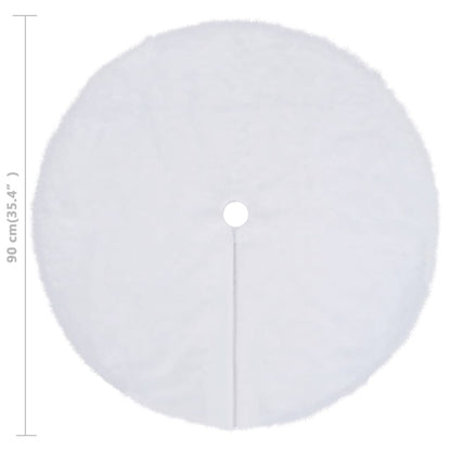 Vidaxl Falda Para Árbol De Navidad Blanca De 90 Cm De Piel Sintética_2