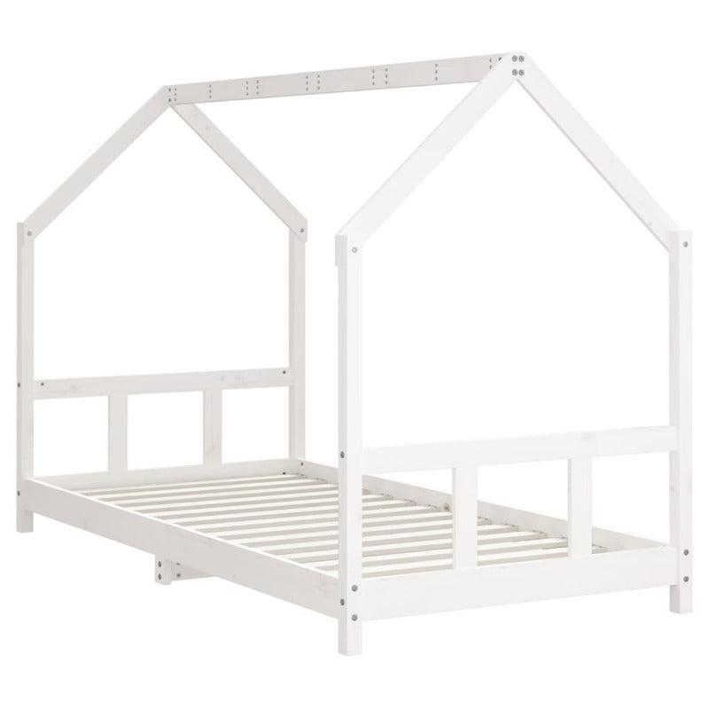 Vidaxl Estructura De Cama Para Niños Madera De Pino Blanco 90x190 Cm_5