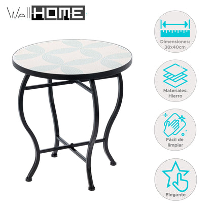 Well Home Mesa Bistro De Diseño Mosaico Ø38x40cm_1