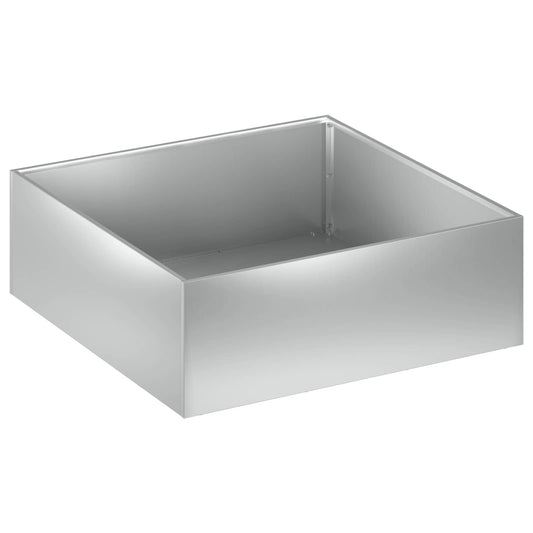 Macetero De Jardín Plateado 60 X 60 X 20 Cm Acero Galvanizado_0