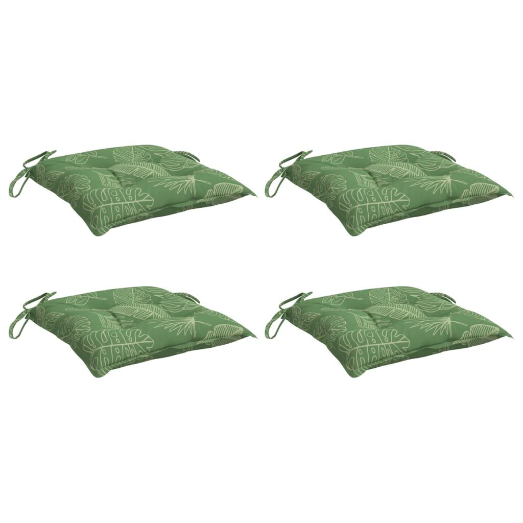 Vidaxl Cojines Para Silla 4 Uds Tela Estampado De Hojas 50x50x7 Cm_0