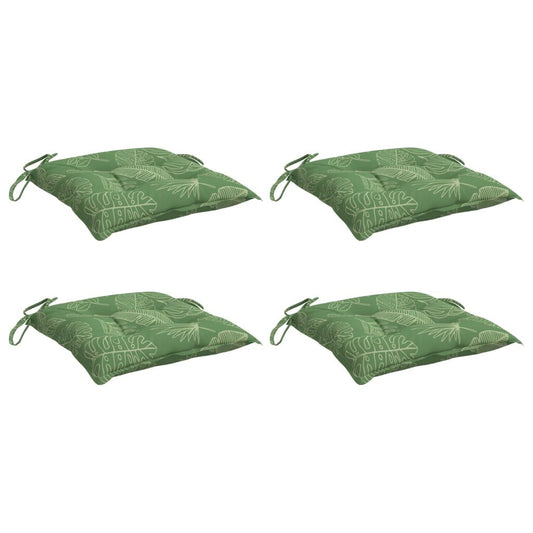 Vidaxl Cojines Para Silla 4 Uds Tela Estampado De Hojas 50x50x7 Cm_0