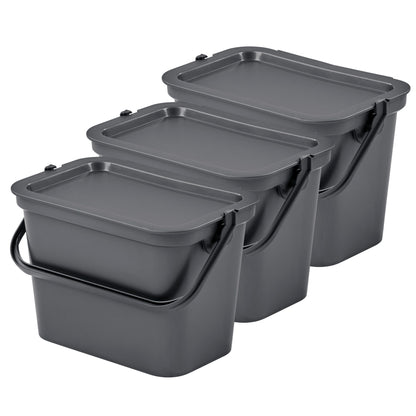 Set De 3 Papeleras moda 5l Grafito Con Asa_0
