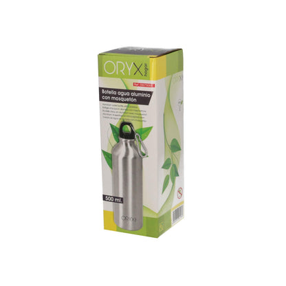 Botella De Agua Aluminio Con Mosqueton, Cierre Hermetico 500 Ml._3