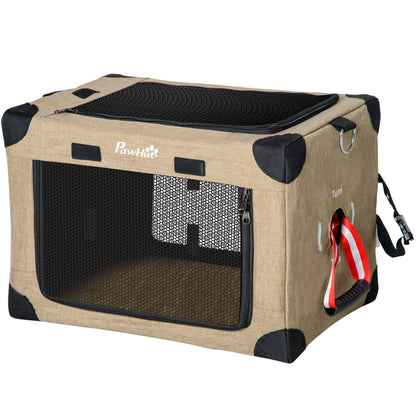 Pawhut Transportín Mochila Para Gatos Perros Plegable Con Cojín 48,5x33,5x33cm_1