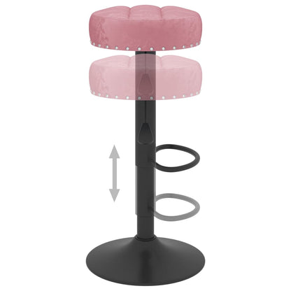 Taburetes De Cocina 2 Unidades Terciopelo Rosa_5