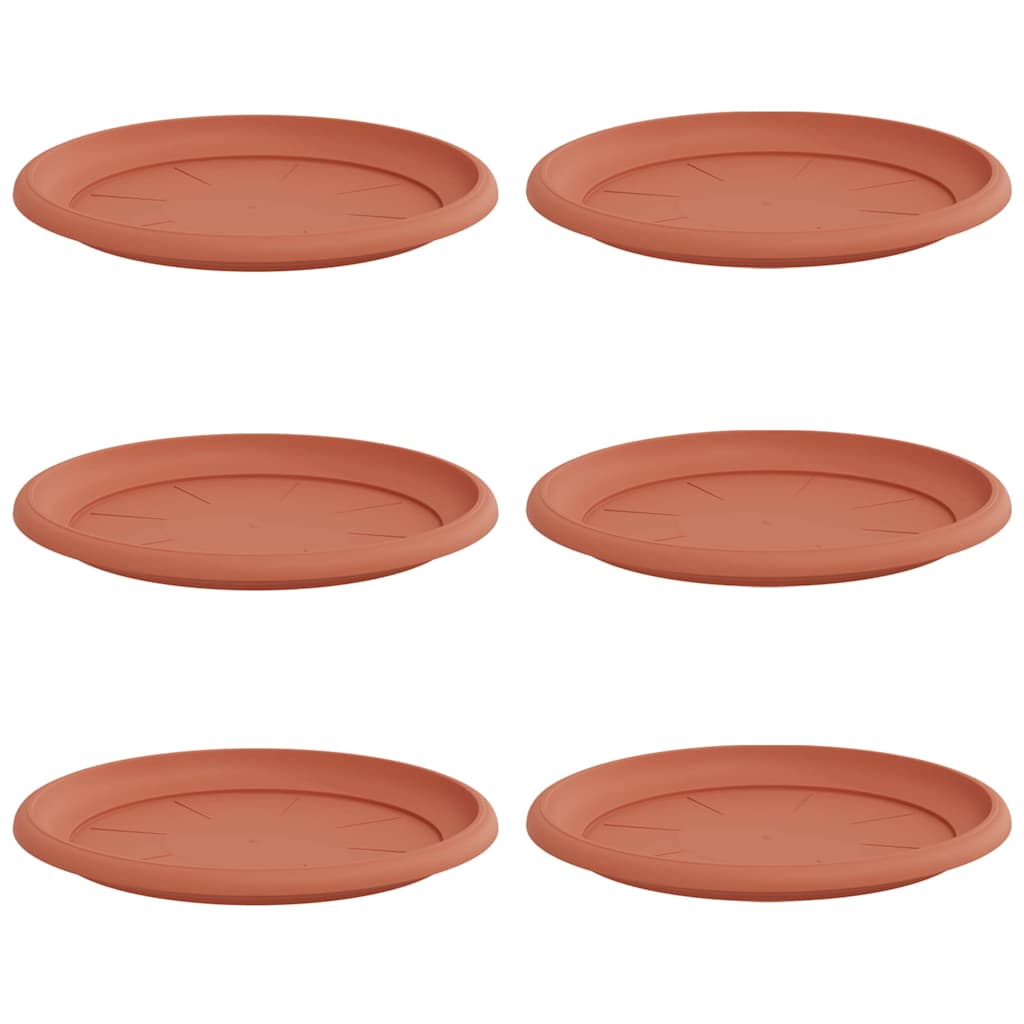 Bandeja Redonda Para Flores 6 Pcs Rojo Ladrillo Ø 27 X 2,5 Cm_0