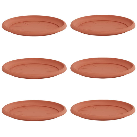 Bandeja Redonda Para Flores 6 Pcs Rojo Ladrillo Ø 27 X 2,5 Cm_0