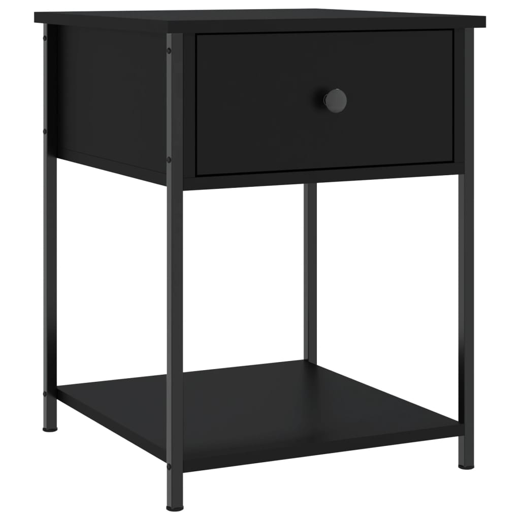 Mesitas De Noche 2 Uds Madera De Ingeniería Negro 44x45x58 Cm_1