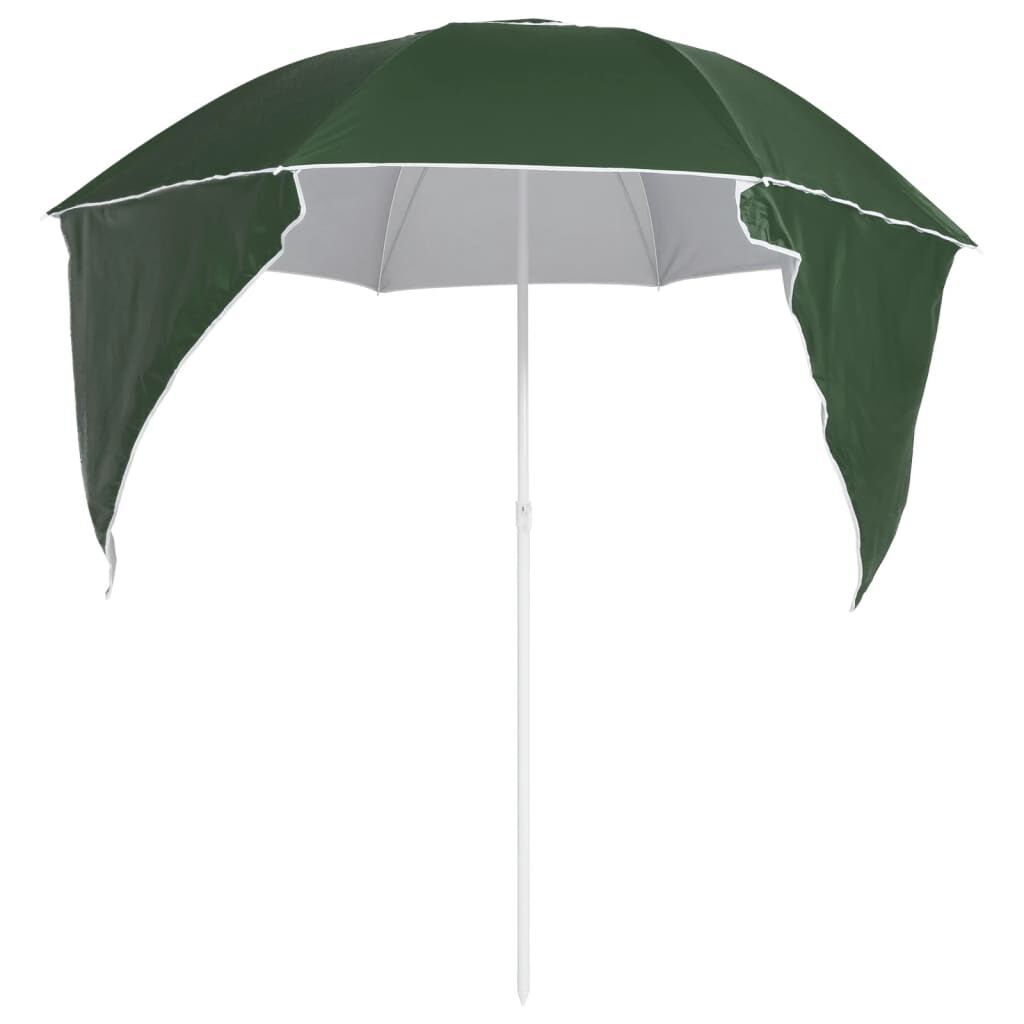 Vidaxl Sombrilla De Playa Con Paredes Laterales Verde 215 Cm_3