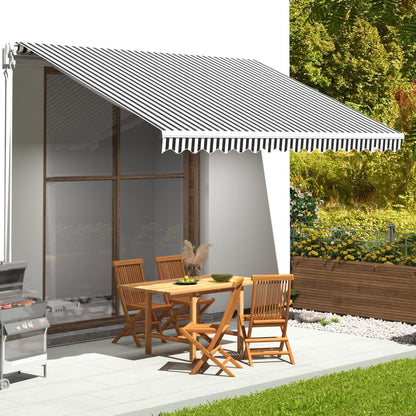 Tela De Repuesto Para Toldo Gris Antracita Y Blanco 4,5x3,5 M_1