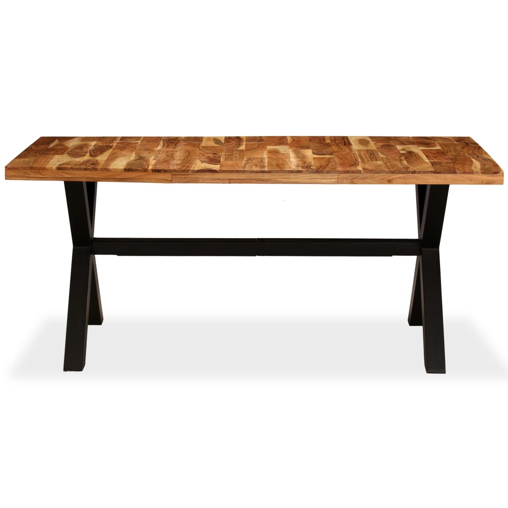 Mesa De Comedor Madera Maciza De Acacia Y Mango 180x90x76 Cm_1