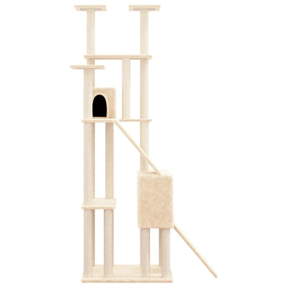 Rascador Para Gatos Con Postes De Sisal Crema 190 Cm_3