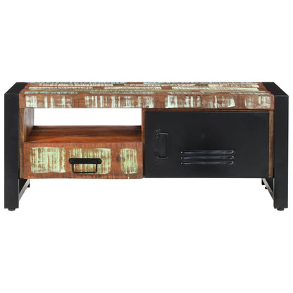 Mesa De Centro De Madera Maciza Reciclada 100x50x41 Cm_0