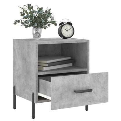 Mesita Noche 2 Uds Madera Ingeniería Gris Hormigón 40x35x47,5cm_1