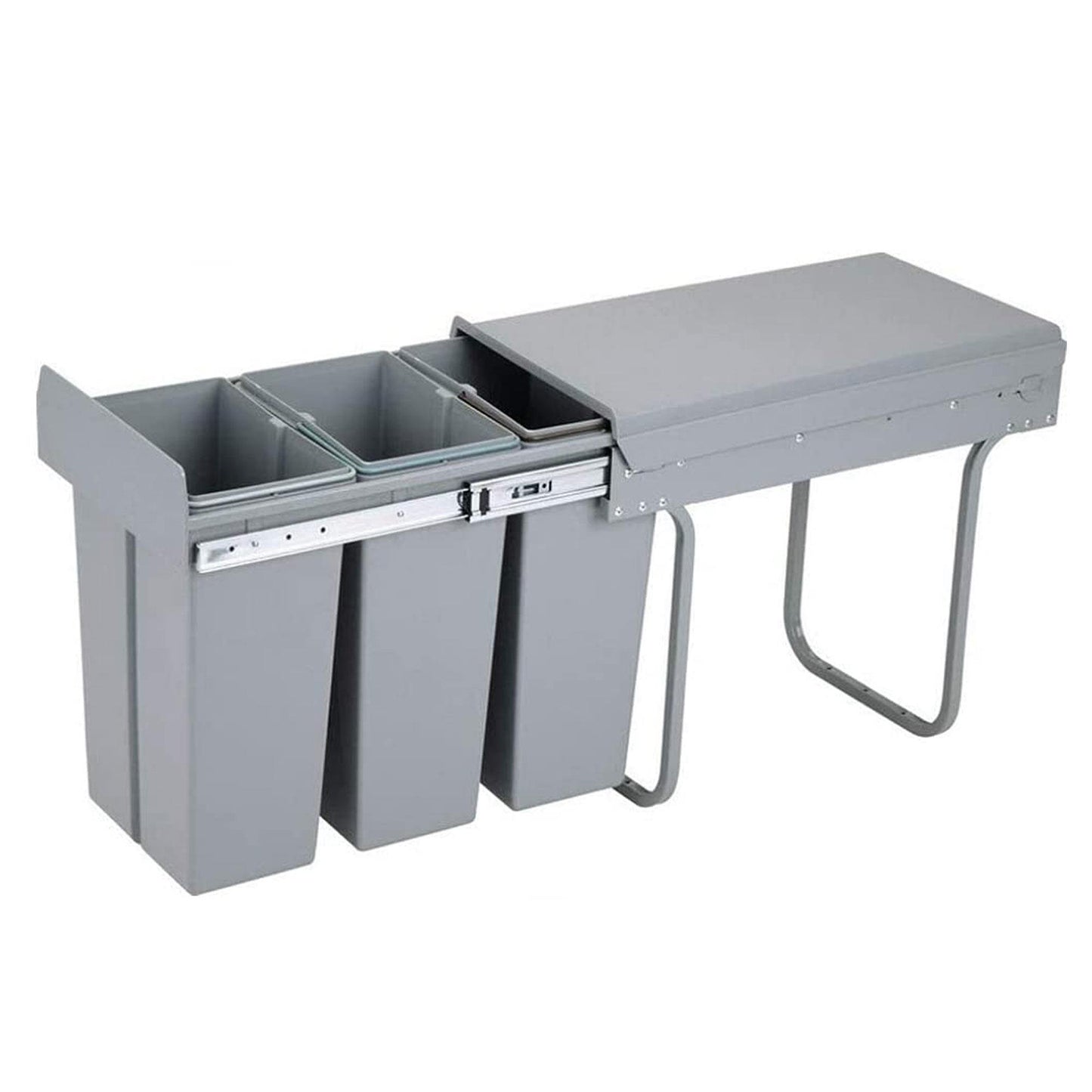 Cubo De Reciclaje 3x10l Bajo Fregadero, Extracción Manual Y Tapa_0