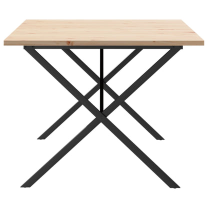 Mesa De Comedor Marco X Madera Maciza Pino Acero 200x100x75,5cm_3