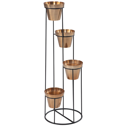 Soporte Para Flores Metal Dorado / Negro 40x109x40 Cm_0