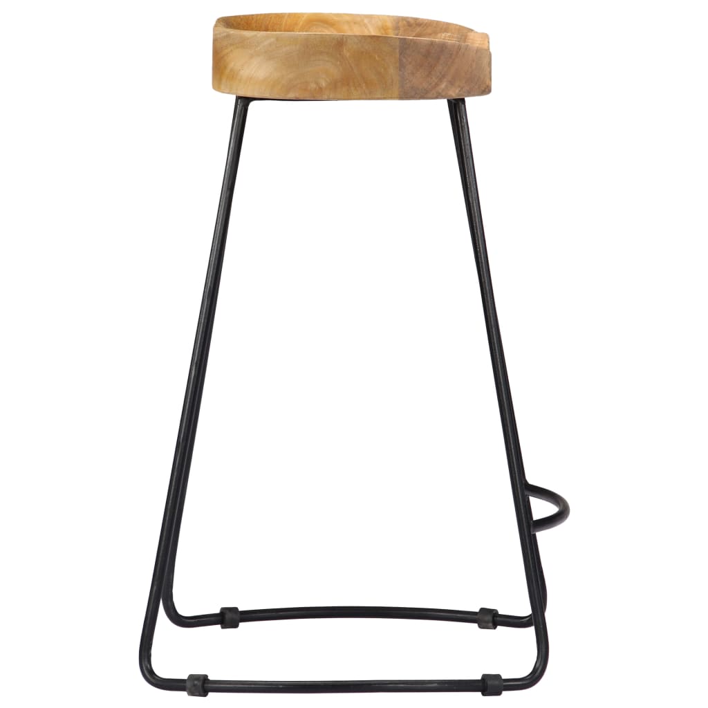 Taburetes De Cocina Gavin 2 Unidades Madera Maciza De Mango_3