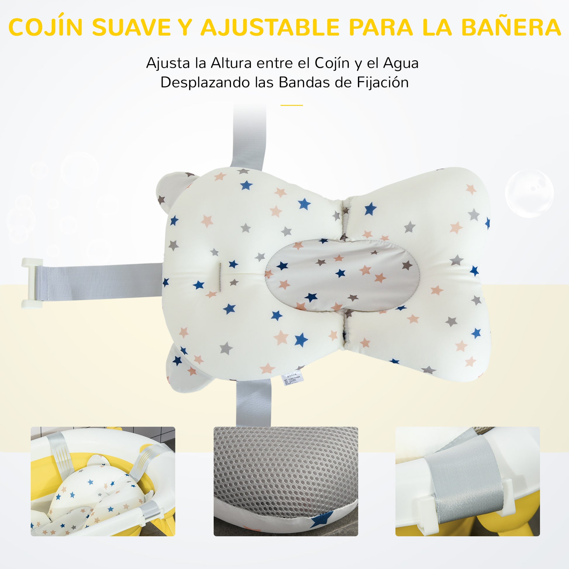 Homcom Bañera Plegable Para Bebé Bañera Bebé 0-3 Años 81_3
