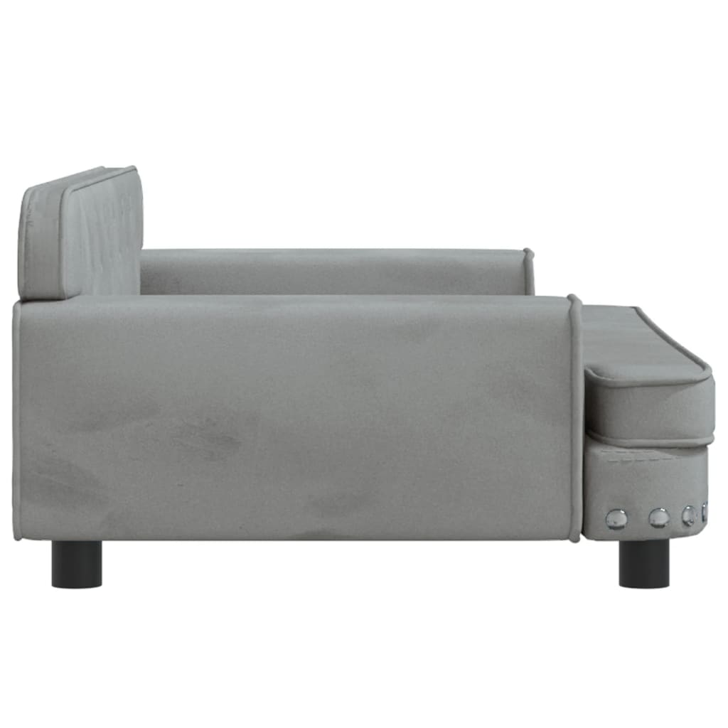 Cama Para Perros De Terciopelo Gris Claro 90x53x30 Cm / Vetonek_1