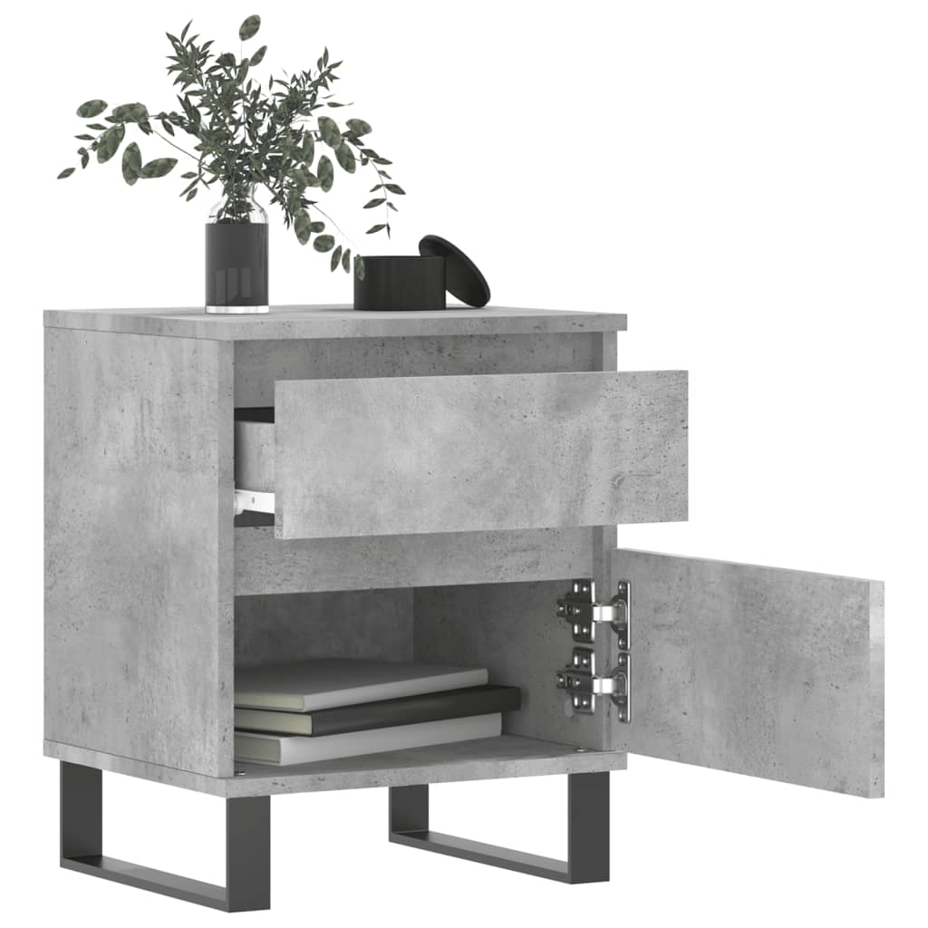 Mesitas Noche 2 Uds Madera Ingeniería Gris Hormigón 40x35x50 Cm_1