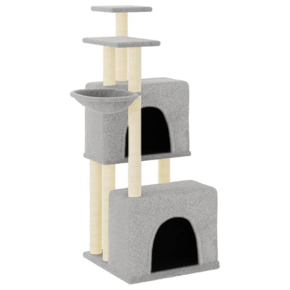 Vidaxl Rascador Para Gatos Con Postes De Sisal Gris Claro 122 Cm_0