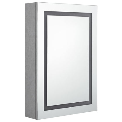 Armario De Baño Con Espejo Y Led Gris Hormigón 50x13x70 Cm_2