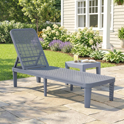 Outsunny Tumbona Jardín Exterior Con Respaldo Ajustable 191x55x35,5 Cm Gris_1
