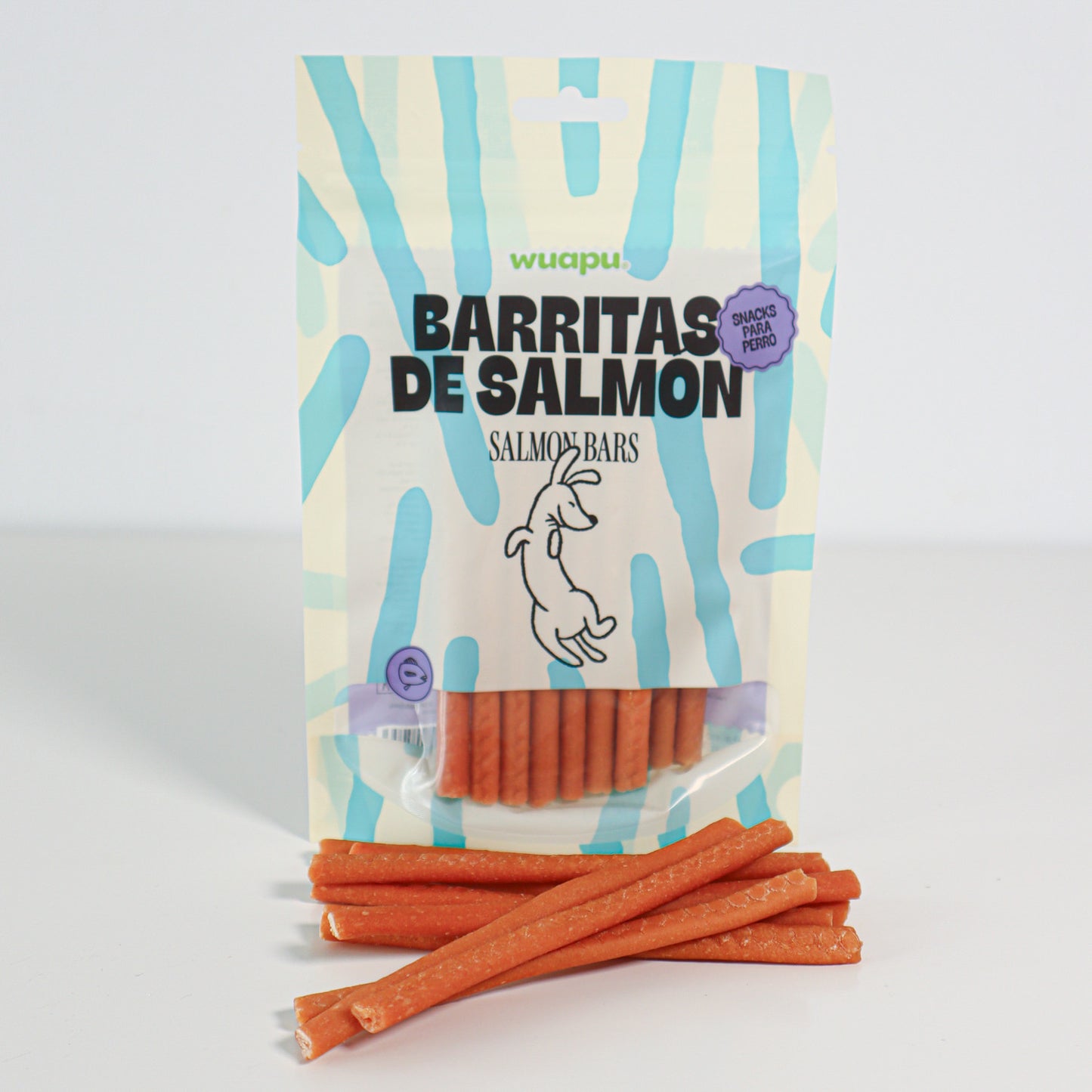 Snack Para Perro En Barritas Semihúmedas De Salmón 12 Paq X (100gr) Wuapu_2