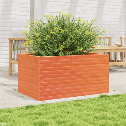 Jardinera De Madera Maciza Pino Marrón Cera 90x60x46 Cm_2