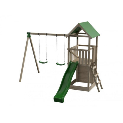 Parque Infantil Masgames Tibidabo L Techo De Lona Con Columpio Escalada: Con Arenero En La Base Y Pared De Escalada.