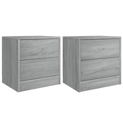 Mesitas De Noche 2 Uds Madera Ingeniería Gris Sonoma 40x30x40cm_0
