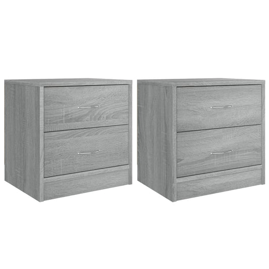 Mesitas De Noche 2 Uds Madera Ingeniería Gris Sonoma 40x30x40cm_0