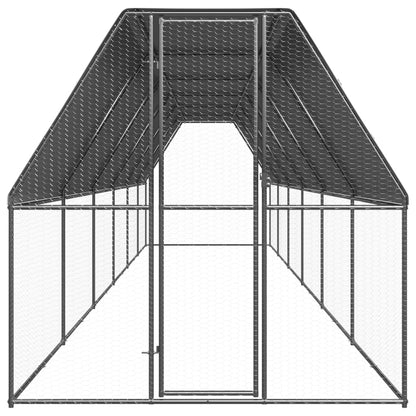 Vidaxl Jaula Gallinero De Exterior De Acero Galvanizado 2x12x2 M_1