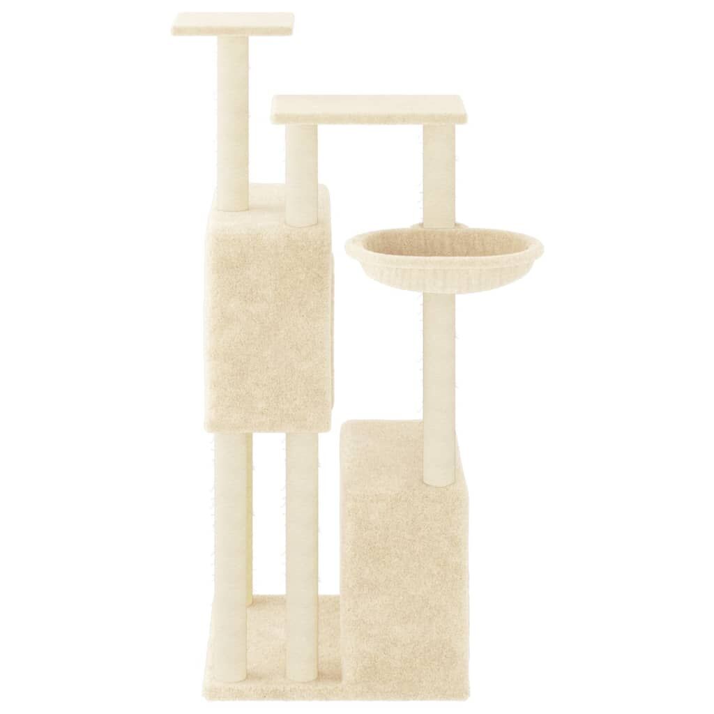 Vidaxl Rascador Para Gatos Con Postes De Sisal Color Crema 122 Cm_3