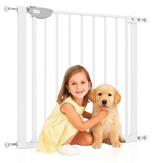 Bathby | Valla De Seguridad Infantil Y Para Mascotas, Ancho Ajustable De 75 A 84 Cm, Color Blanco_0