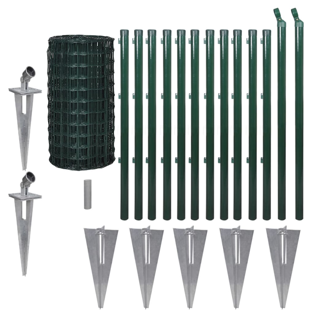 Set De Euro Valla Acero Verde 25x0,8 M / Vetonek_0